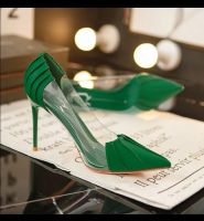 2023 New Woman Pink Pumps Luxury Designer Pointed Stiletto Shallow Mouth Single Shoes High Heels Womens Green Party Shoes