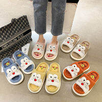 2021 Fashion New Plush Slippers Home Cute Indoor Non-slip Thick Bottom Flip Flops Female Plush Slippers Female