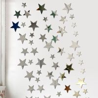 20pcs Star Wall Sticker Mirror Irregular Vanity Room Decoration Mirrors