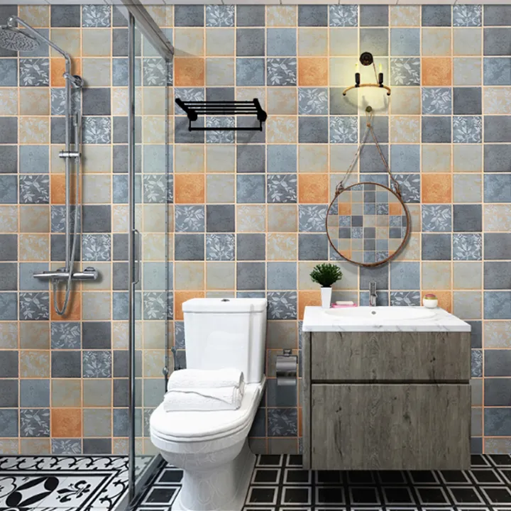 Waterproof stickers bathroom wallpaper self-adhesive kitchen oil-proof wallpaper toilet tiles bathroom wall stickers | Lazada PH Waterproof stickers bathroom wallpaper self-adhesive kitchen oil-proof wallpaper toilet tiles bathroom wall stickers | Lazada PH