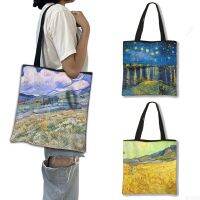 【hot】 Van Gogh In Arles / Night Blossoming Painting Handbag Shopping Canvas Large-Capacity Totes