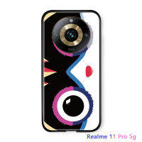 สำหรับ Realme 11 Pro 5G Realme 11 Pro + 5G เคสกระจกนิรภัยขอบนุ่มตาปีศาจน้อยน่ารักเคสกันกระแทกหลังป้องกัน