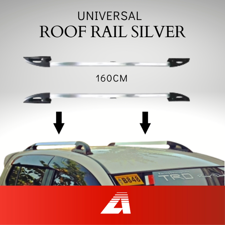 Universal Car Roof Rail Aluminum SILVER or BLACK Hard Steel for Sedan