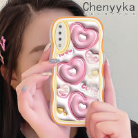 เคสปลอกสำหรับ Samsung Chenyyka A7 2018ลายการ์ตูน3D น่ารักน่ารักลายคลื่นสีสันสดใสป้องกันเลนส์กล้องเคสโทรศัพท์แบบใสนิ่มเคสโปร่งใสกล่องกันกระแทกซิลิโคน