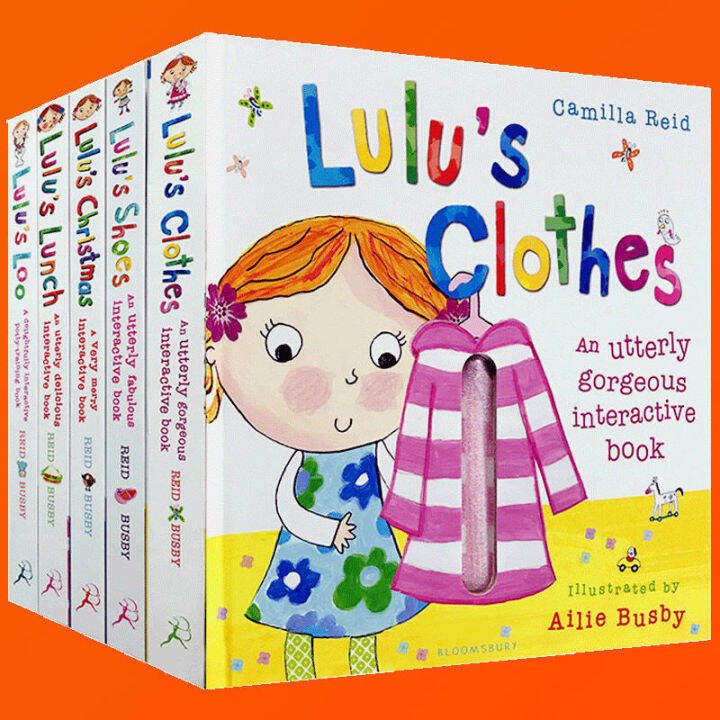 lulu-lulu-series-5หนังสือภาพต้นฉบับภาษาอังกฤษของแท้เด็กปกแข็งดำเนินการสัมผัส