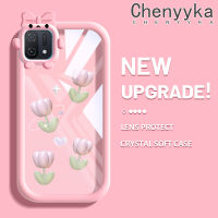 เคส Chenyyyka สำหรับ OPPO A16K A16s A16 A54s เคสลายดอกไม้การ์ตูนเคสมือถือใสกันกระแทกสุดน่ารักสัตว์ประหลาดน้อยเคสนิ่มแบบใสป้องกันปลอกซิลิโคน