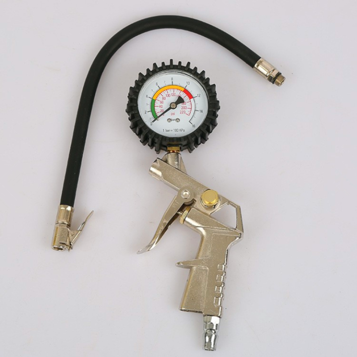 inflator-and-gauge-kit-หัวเติมลมพร้อมเกจ์วัดลม-อย่างดี-หัวเติมลมรถยนต์-หัวเติมลมมอเตอร์ไซค์-ผลิตจากวัสดุคุณภาพ-ทนทาน-แข็งแรง