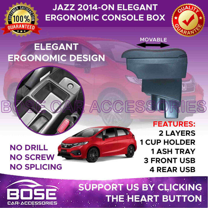 Car Armrest Honda Jazz 2014 2015 2016 2017 2018 2019 2020 2021 2022 2 TYPES SIMPLE & CURVE