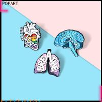 POPART แฟชั่น ของขวัญ อุปกรณ์เสริมกระเป๋า เครื่องประดับเสื้อผ้า การ์ตูน ป้าย เข็มกลัด ปอดสมอง กายวิภาคของหัวใจ หมุดเคลือบ