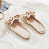 Lazy Slippers Female Girl Heart Heelless Baotou Half Flat Outer Wear Fashionable All-Ma