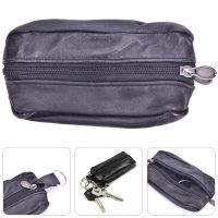 ♗ Men Car Key Case Leather Wallets Coin Purse Soft Zipper Bag Keychain Cover For Money Pocket Thin Wallets Ring Pouch Card Purse