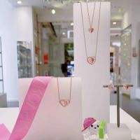 Swarovski Outlet discount rose gold necklace womens half-hearted light luxury two-color love clavicle chain gift 【SSY】