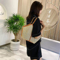 Casual Straw ผู้หญิงไหล่กระเป๋าทอกระเป๋าถือ Handmade Summer Beach Travel Tote แฟชั่นประณีตกระเป๋าช้อปปิ้งสำหรับผู้หญิง2022