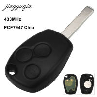 Jingyuqin รีโมทคอนลรถ23ปุ่ม433MHz ชิป PCF7947สำหรับ Renaultkangoo Iiclio III Duster Modus Twingo DACIA Logan