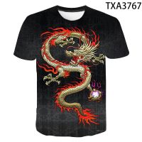 Anime cartoon Dragon Ball peripheral  short sleeve dragon pattern printed  summer mens  short sleeve T-shirts couple 3D T-shirt