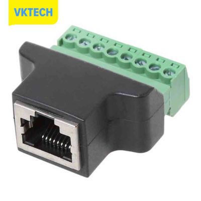 [Vktech] RJ45อีเธอร์เน็ตหญิง8ขาสกรูขั้วอะแดปเตอร์เชื่อมต่อสำหรับกล้องวงจรปิด DVR