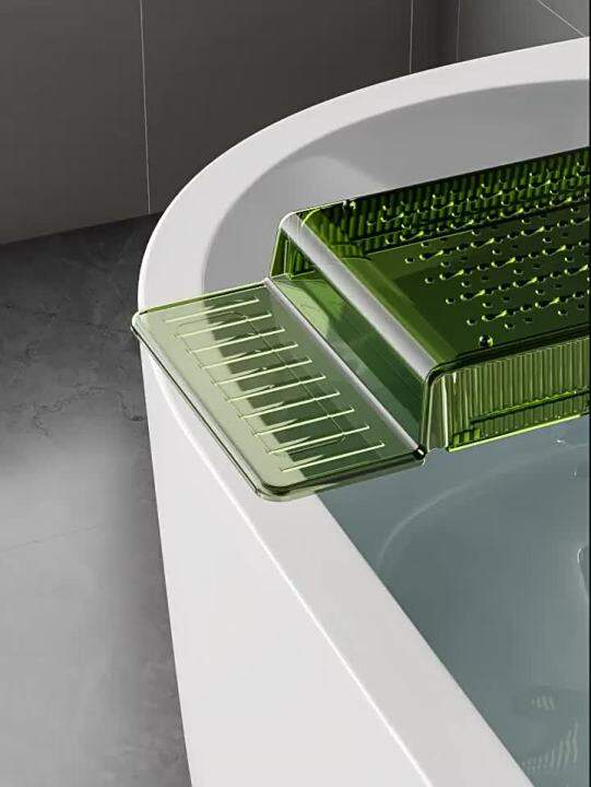 Bathroom Retractable Bathtub Storage Rack Draining Bath Bucket cket