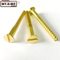 ▼□  5-50pcs M1.6-M6 Solid Wood Screw Brass  Copper Countersunk  Slotted Drive Head  Self Tapping Screw Metal  Furniture Accessories
