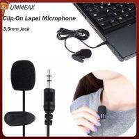 UMMEAX 3.5mm มินิ แบบพกพา มีสาย ปลอกคอ เครื่องเสียง การบันทึกการสอน ไมโครโฟนแบบหนีบปก ไมค์คอนเดนเซอร์ลาวาเลียร์ แจ็ค 3.5 มม.