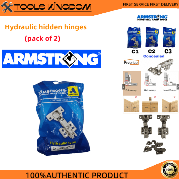 ARMSTRONG Hydraulic soft close Concealed Hinges ( 2pcs per pack