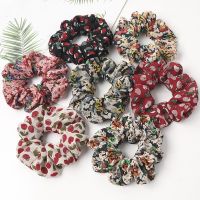 Japan and South Korea Floral Leaf Cloth Elastic Hair Band Hair Scrunchies For Women Hair Tie Ponytail Elastic Hair Accessories