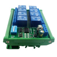 DC 12V 8ช่อง RS485รีเลย์โมดูล Modbus RTU UART รีโมทคอนล DIN35 C45 Rail กล่องสำหรับ PLC PTZ กล้อง Security Monito