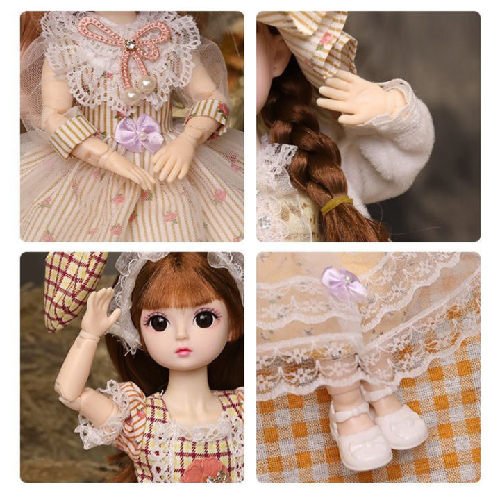 bjd-jointed-30cm-doll-for-girl-full-set-20-moveable-body-doll-with-fashion-clothes-wig-shoes-style-dress-up-baby-diy-dolls-toys