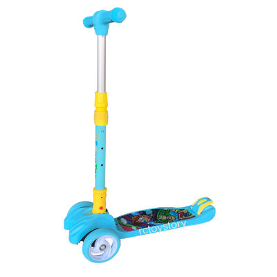 Rctoystory  scooter สกู๊ตเตอร์ 4 ล้อ สกู๊ตเตอร์เด็ก สกูตเตอร์ คุณภาพดี ล้อยาง PU วิ่งไม่มีเสียงดัง ล้อมีไฟ พับได้  รับน้ำหนักได้ 70 กก. ของเล่นเด็ก