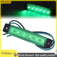 ? AM 1PC 12V 6LED รถบรรทุกด้านข้างเครื่องหมายไฟ LED ต่ำพ่วงไฟด้านหลัง