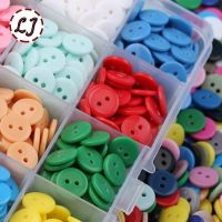 100pcs/lot Resin Button Round 2 Holes 12mm Dia sew on button accessories candy color handmade children button DIY Haberdashery