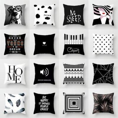 【SALES】 New black and white geometric portrait pillow cover home sofa office cushion ins custom