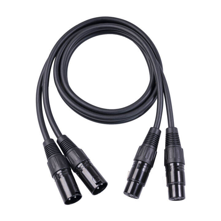 สายสัญญาณเสียง-xlr-male-to-xlr-female-ผู้-เมีย-1-5m-mic-cable-3pin-สายเคเบิล-ชายหญิง-สายลำโพงสายเคเบิลหุ้มฉนวนสำหรับเครื่องผสมไมโครโฟน