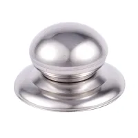 Home 58mm Diameter Silver Tone Metal Base Pot Lid Knob