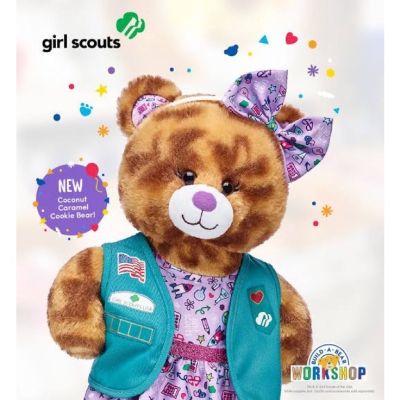 ตุ๊กตาบิ้วอะแบร์ ตุ๊กตาหมีสีน้ำตาล Girl Scout Coconut Caramel ⭐️Build-A-Bear Workshop⭐️🇺🇸สินค้ามือสองนำเข้าจากอเมริกา✈️