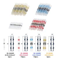 50/30/20ชิ้นซีลประสานกันน้ำตัวเชื่อมต่อแบบมีสายขั้วต่อปลายหดความร้อนสลิปต่อสายชนิดหุ้มฉนวนขั้วปลายสายไฟประกบ