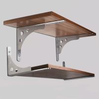 2PCS6-16 Inch Length Furniture Heavy Duty Triangle Angle Stainless Steel Corner Brace Wall Mounted Shelf Bracket Desk Table