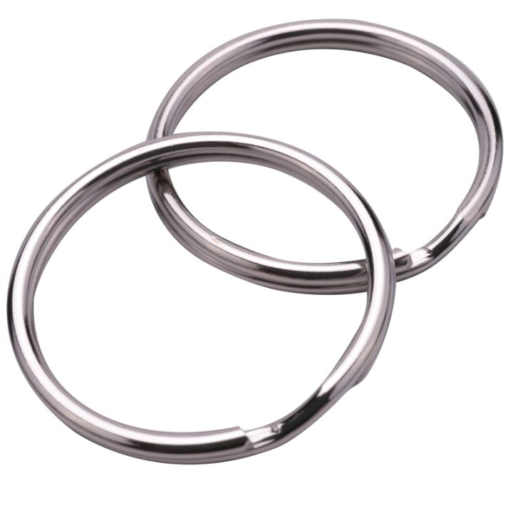 50x-split-keyring-keychain-key-ring-loop-holder-clasps-keyfob-connector-25mm
