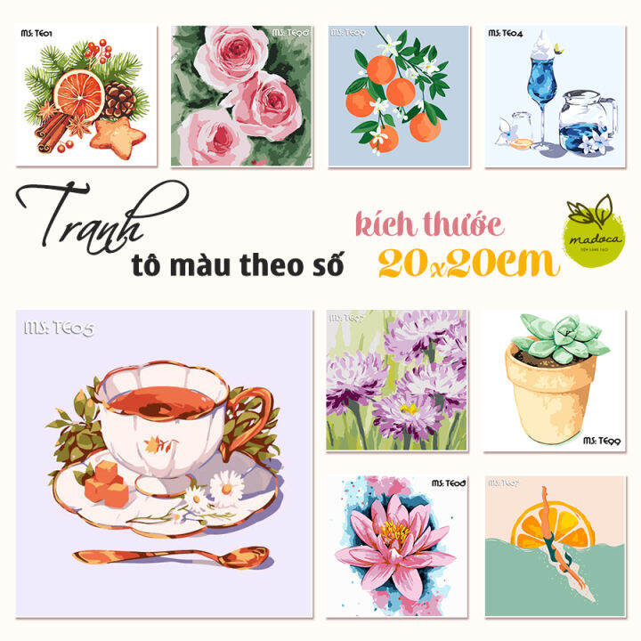 Madoca Hà Nội ] Tranh Tô Màu Theo Số Madoca Kích Thước 20X20Cm | Lazada.Vn