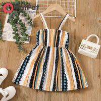 PatPat Toddler Girl Dress เดรสสายเดี่ยวลายชาติพันธุ์ Balita Perempuan