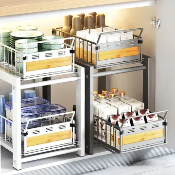 Kitchen Cabinet Organizer Pull Down Shelves 2 Tier Elevator Basket for  Plates Storage - China Kitchen Basket and Storage Rack price