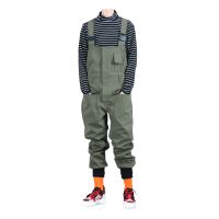 【YD】 Sokotoo Mens pockets cargo joggers bib overalls Loose hip hop elastic waist jumpsuits Coveralls green