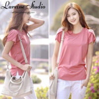 (M-5XL) LAREINE เสื้อยืดตัวหลวมขนาดใหญ่คอกลมของผู้หญิงแขนสั้นเสื้อผ้าหน้าร้อน Leggings 2023ฉบับภาษาเกาหลี