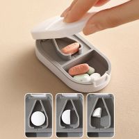 Portable Pill Cutter Box Convenient Pills Box Pill Caplets Medicine Holder Pill Splitter Divide Compartment Medicine Storage Box Medicine  First Aid S