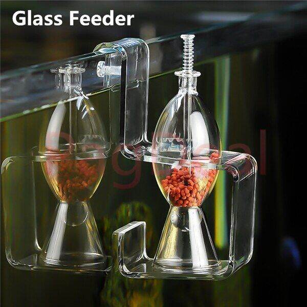 Glass Fish Food Feeder Hang On Aquarium Crystal Shrimp Fish Feeding For