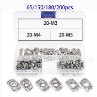 200/180/150/65/pcs T Nuts Set 2020 Series Aluminum Profile Connector T-nut Nickel Plated Hammer Head Nut Accessories Kit Hand Tool Parts Accessories