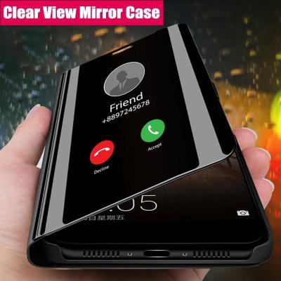 สำหรับRealme 6 Pro / X50 5G / X3 Super Zoom / X50m 5G/X3,กระจกพื้นผิวสมาร์ทกรณีSlim Clear View Mirrorขาตั้งหนังพลิกได้ป้องกันปลอกโทรศัพท์คุณภาพดีที่สุดในสต็อก