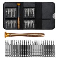 25 in 1 Precision Screwdriver Set  DIY Mini Repair Tool Kit for PC  Glasses  Mobile Phone  Laptop  Watch  Drone with Leather Case