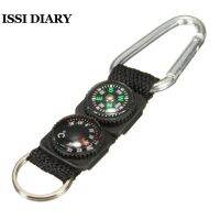 ISSI เครื่องวัดอุณหภูมิเข็มทิศสารพัดประโยชน์ระบบนำทางด้วยพวงกุญแจ Carabiner สำหรับการเดินป่าและกิจกรรมกลางแจ้ง