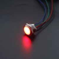 1Pc 3V6V12V24V 12/16/19/22mm Waterproof Metal Spherical Round indicator Signal lamp LIGHT with wire 3 LED color Custom