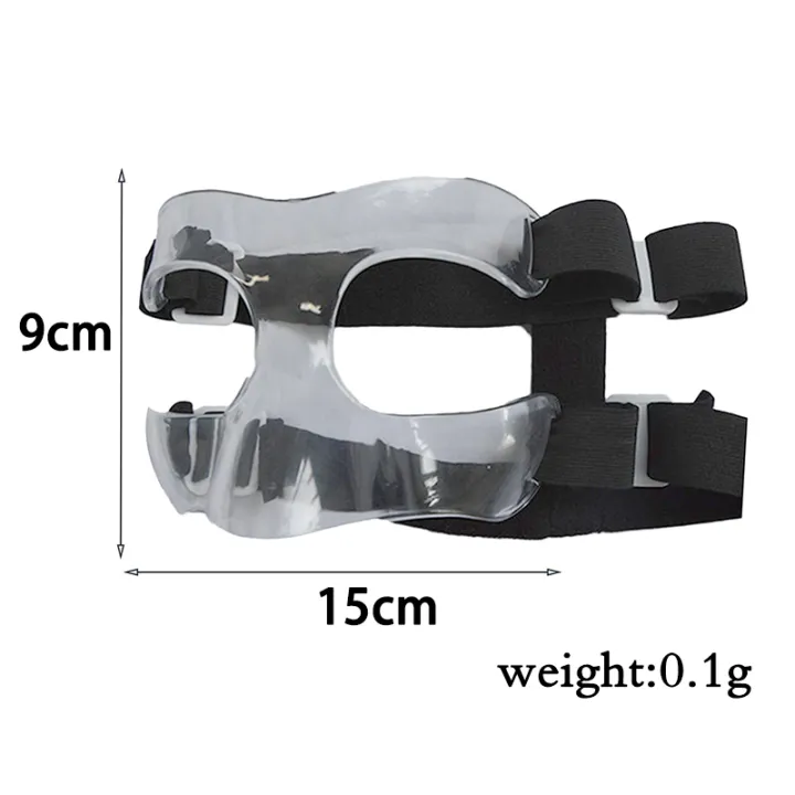 Basketball Nose Guard Shatterproof Face Guard Adjustable Strap Clear Basketball Face Guard Mask